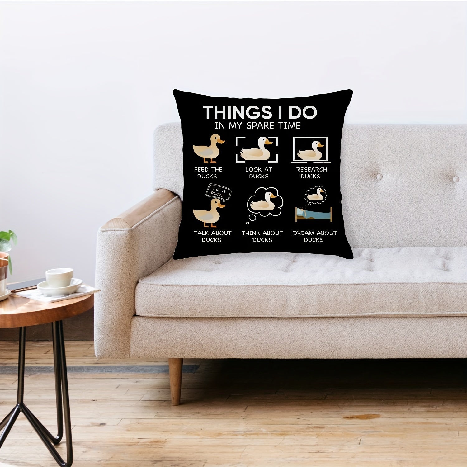 Funda de cojín divertida de pato de 45.72 cm, cojín decorativo para dormitorio y sala de estar