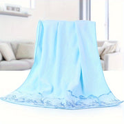 Lace Embroidery Towel Set 4-Piece Bath and Hand Towels Soft Absorbent