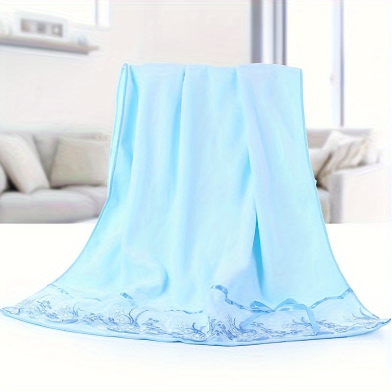 Lace Embroidery Towel Set 4-Piece Bath and Hand Towels Soft Absorbent