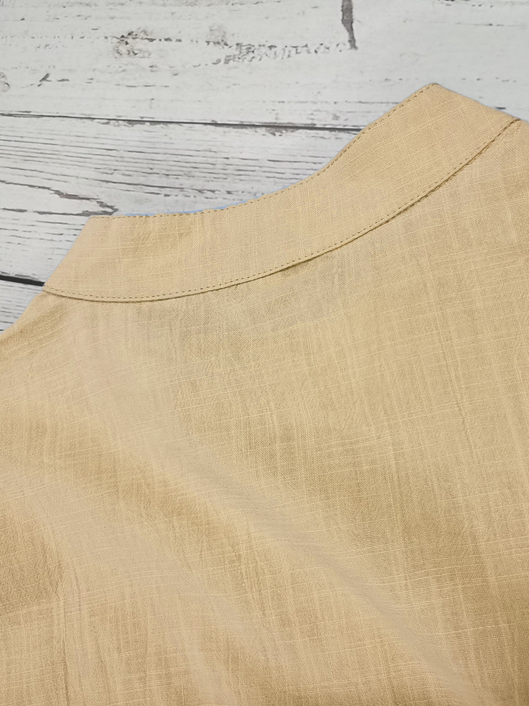 Men's Cotton Blend Short Sleeve Shirt with Stand Collar Pocket Solid Plus Size