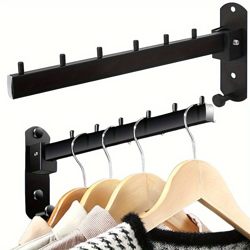 Stainless Steel Coat Rack with Swing Arm for Bathroom Bedroom Laundry Room
