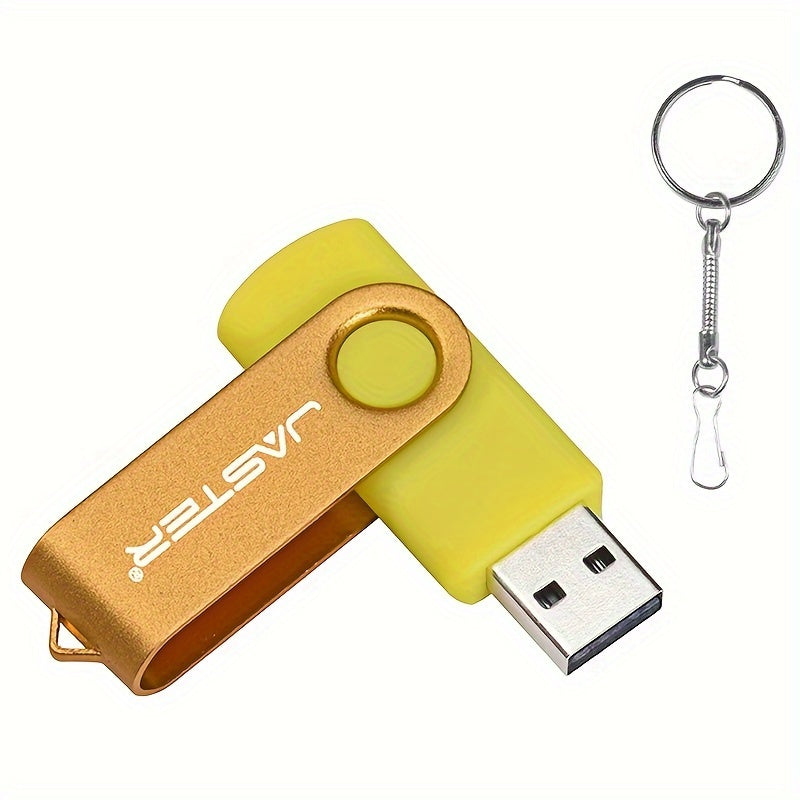 128GB High-Speed USB 2.0 Flash Drive with Rotatable Metal Keychain in Bright Colors