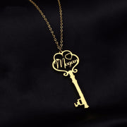 Yozilgan zanglamaydigan po'latdan yasalgan kalit taqilishi, shaxsiy nomli sovg'a, ona, opa, rafiqa, sevgili uchun