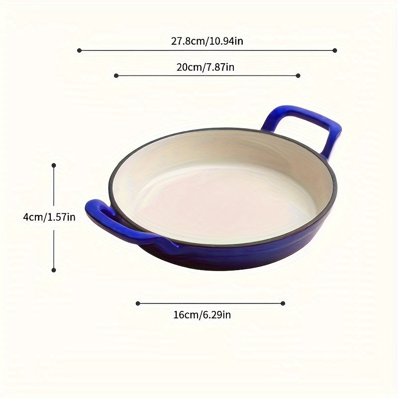 Cast Iron Enamel Frying Pan Non-Stick Skillet for Gas and Electric Stoves