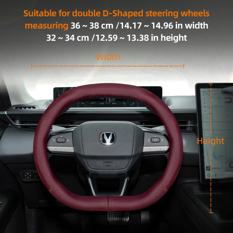 Universal Breathable PU Leather Steering Wheel Cover for Cars Black Burgundy Brown