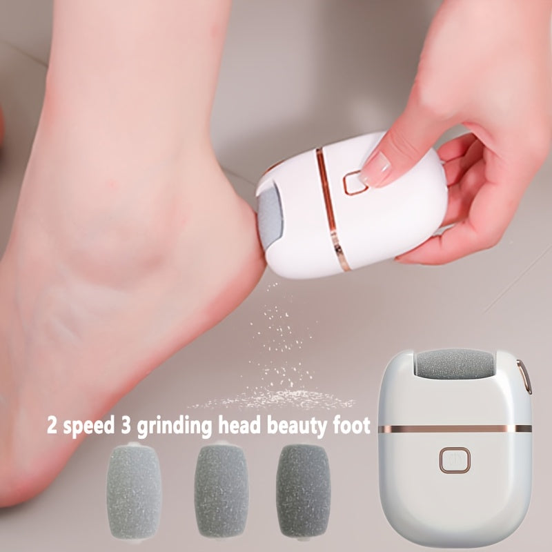 Electric Foot Scraper with 3 Interchangeable Heads Rechargeable Callus Remover Tool