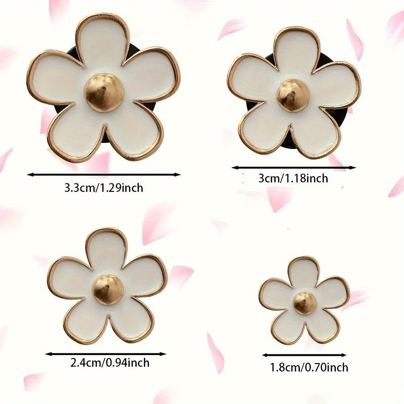4pcs Alloy Daisy Car Ventilation Hole Perfume Diffuser Clips Interior Decoration