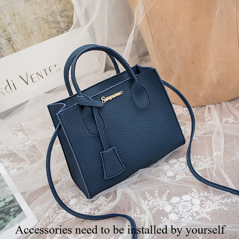 Ladies Handbags Zipper Closure PU Lychee Pattern Small Crossbody Bag for Women