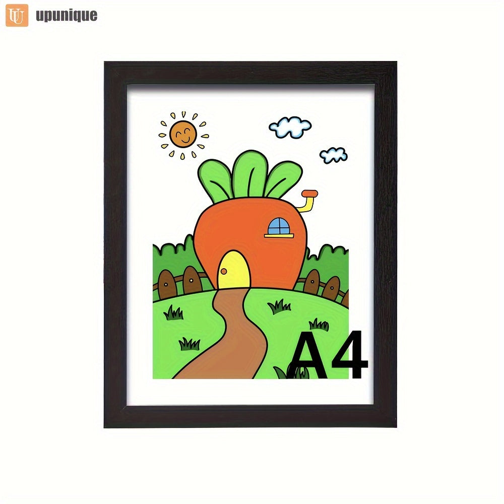 8x10 Художественная рамка в черном/белом/светлом древесном цвете для школьных работ и портфолио - отличный подарок на выпускные, праздники - декор стен для мальчиков