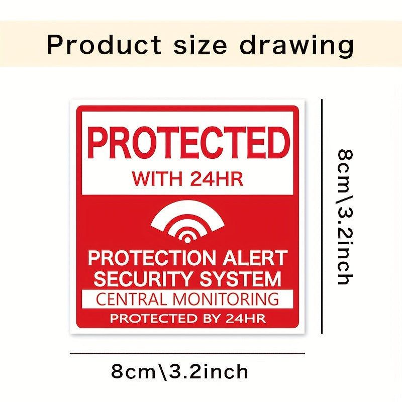 Set of 4 Home Security Alarm Stickers Matte Vinyl Decals for Windows and Doors