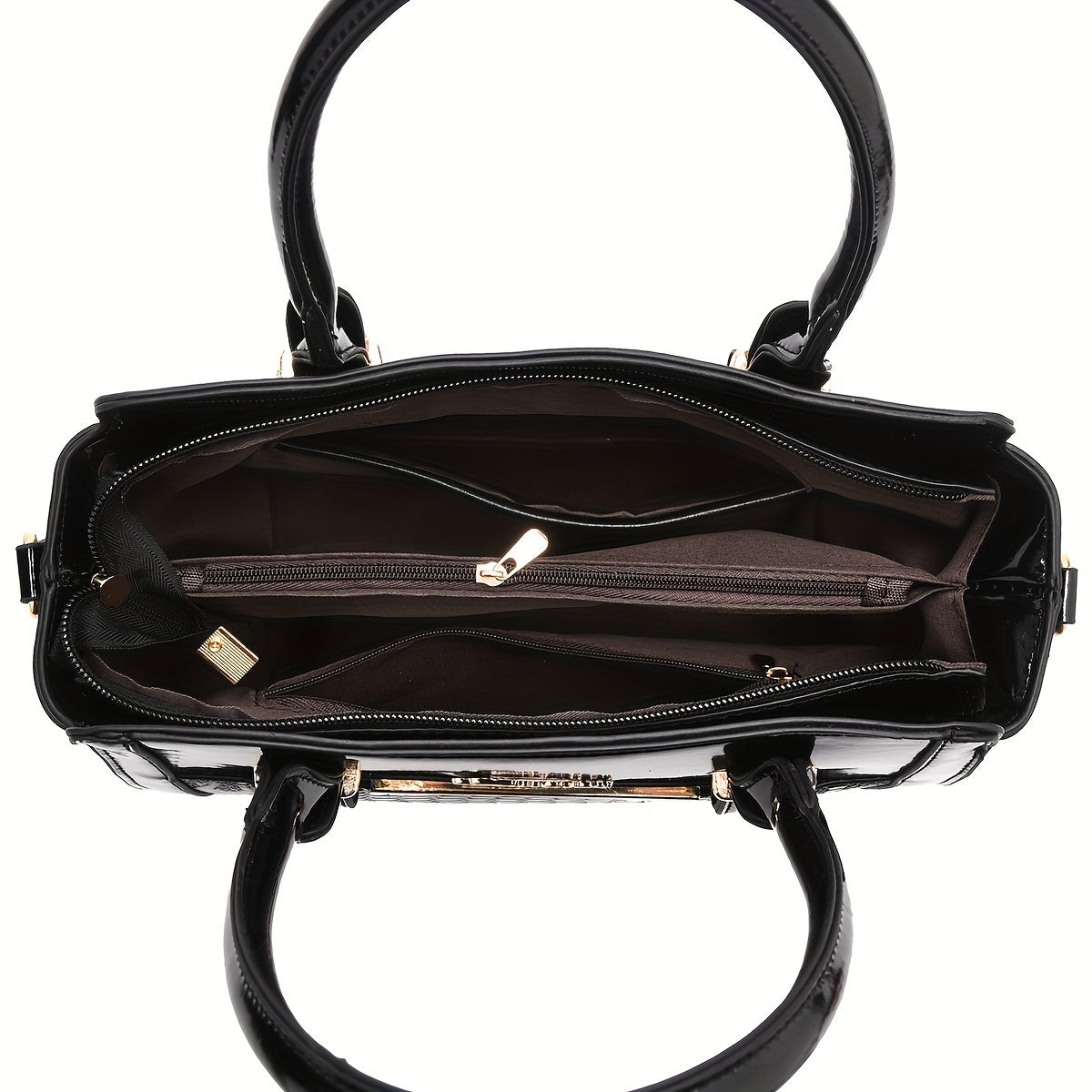 Women's Solid Color Leather Shoulder Bag and Clutch Set with Top Handle