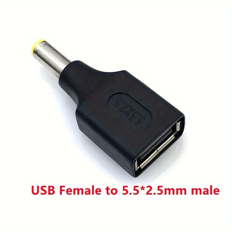 Convertidor de USB a corriente continua para cargar dispositivos, compatibilidad de 5.5x2.5mm a 3.5x1.35mm