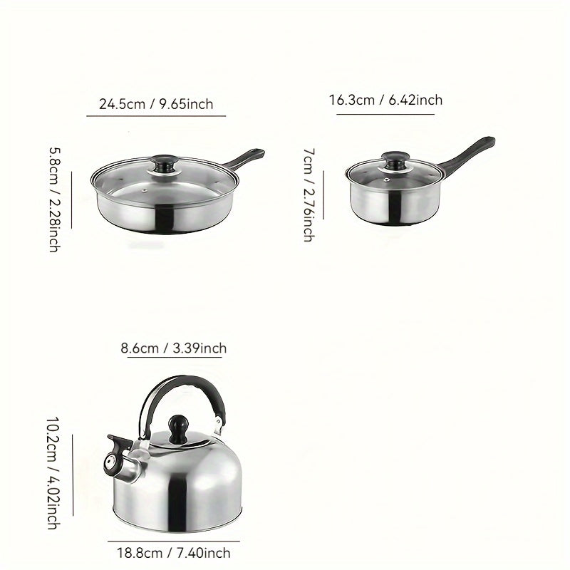 Stainless Steel Cookware Set 12 Pieces with Golden Handles Removable Lids
