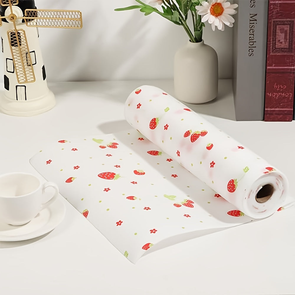 Strawberry Print EVA Waterproof Shelf Liners Non-Slip Mats for Kitchen Refrigerator Drawers