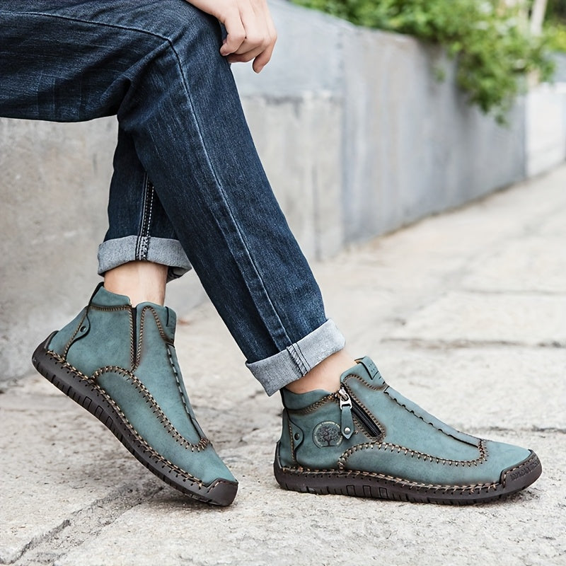 Women's Slip-On Loafers Faux Leather All-Season Zipper Comfort Rubber Sole