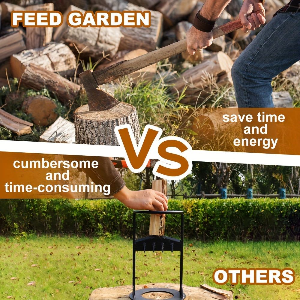 Portable Manual Wood Splitter Cast Iron Firewood Camping BBQ Outdoor Use