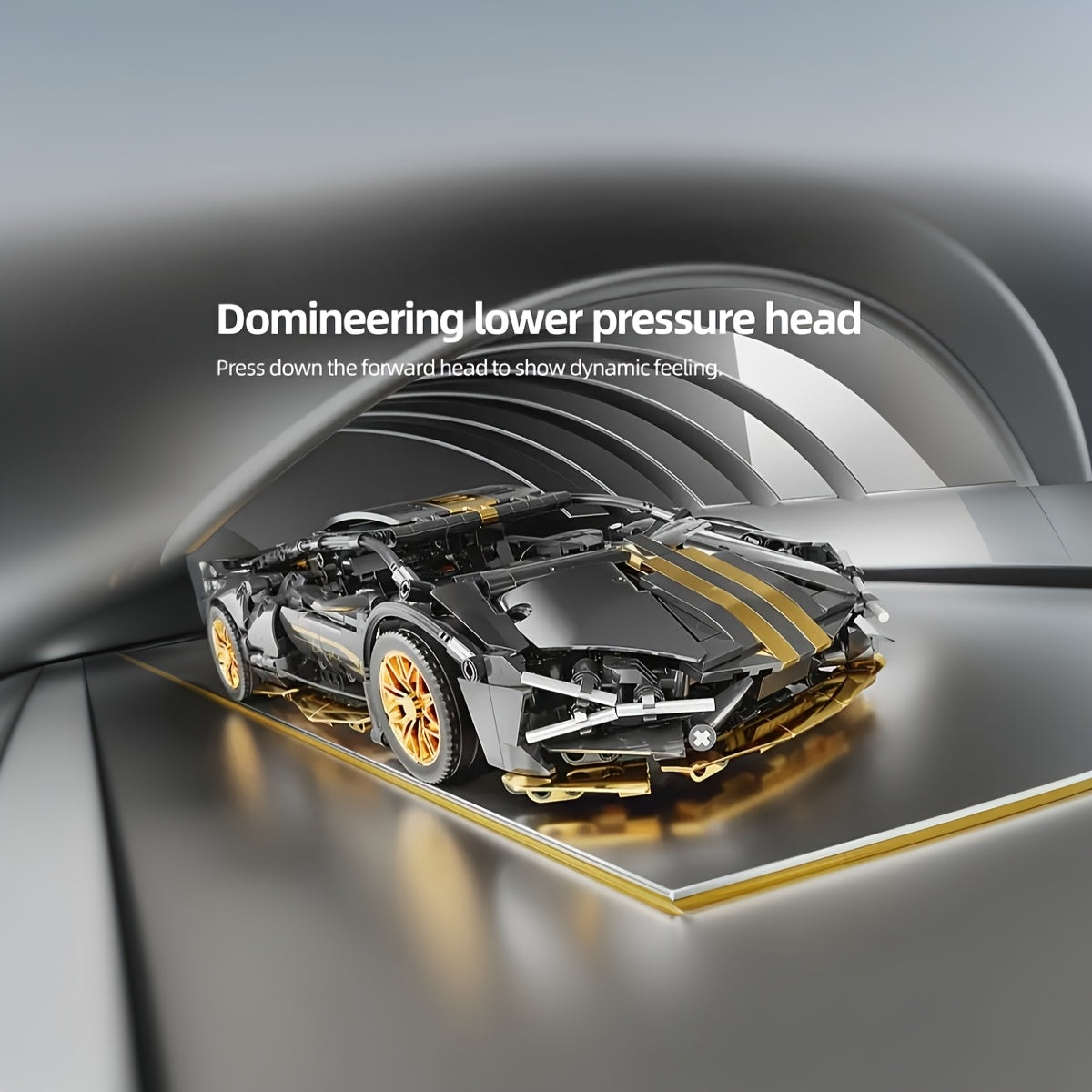 1314-Piece Black Sports Car Building Block Set for Adults and Teens