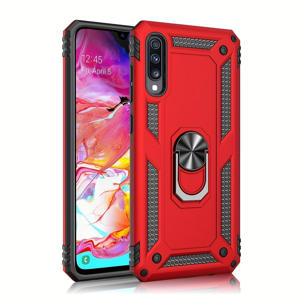 Shockproof Phone Case for Samsung Galaxy A Series with Ring Kickstand and Air Cushion Protection