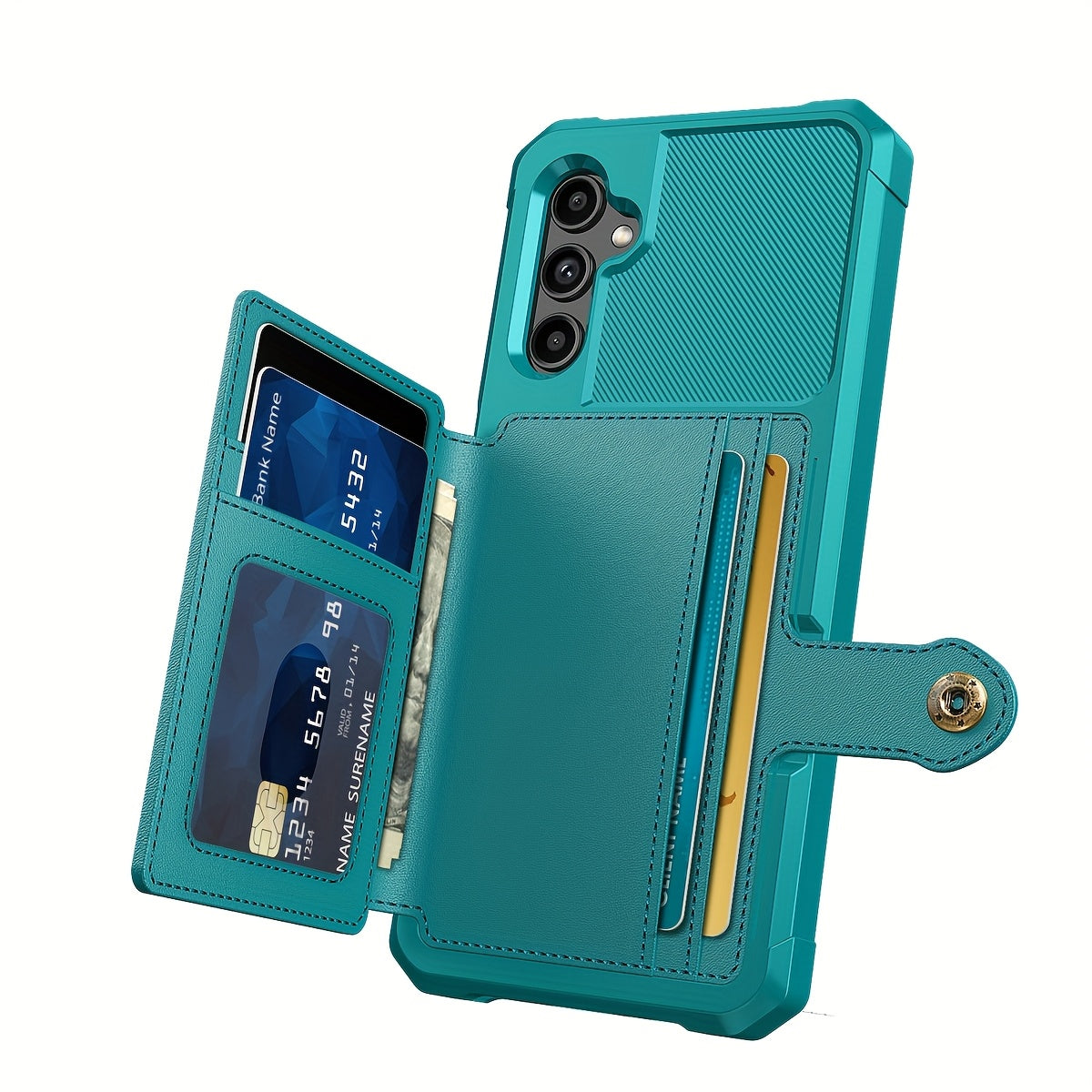 Faux Leather Card Holder Phone Case for Galaxy A55 5G A35 5G with Card Slot Shockproof Durable TPU Flip Wallet