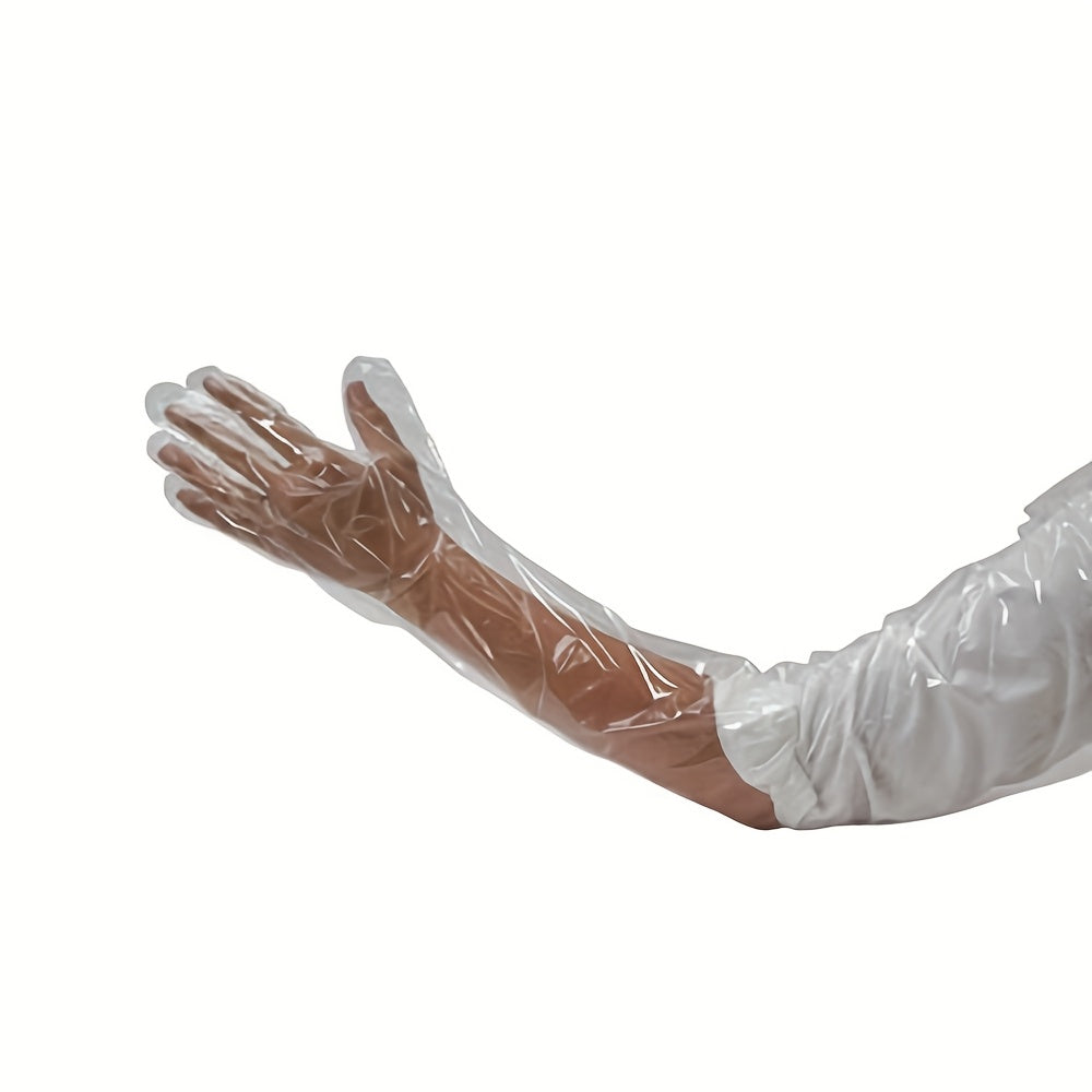 50 dona suv o'tkazmaydigan bir martalik qo'lqoplar veterinariya, ov va ochiq havoda faoliyatlar uchun - qo'rg'oshinsiz plastmassadan tayyorlangan, uy tozalash ishlariga juda mos keladi