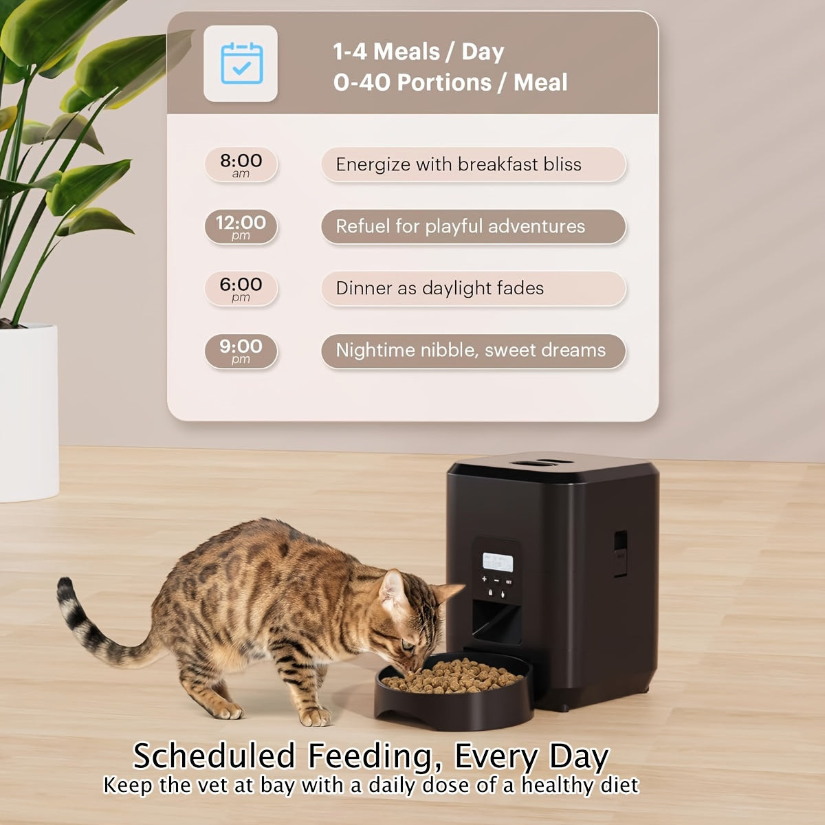 2L USB-Powered Automatic Cat and Dog Food Dispenser Programmable with Memory Timer