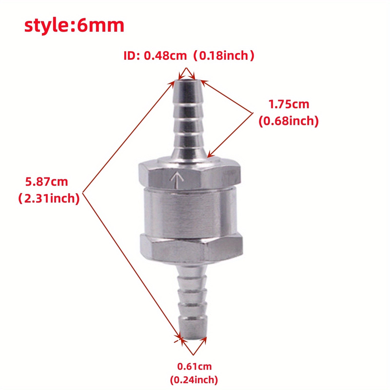 Клапан проверки топлива с односторонним клапаном из алюминиевого сплава 6/8/10/12 мм для бензина, дизеля