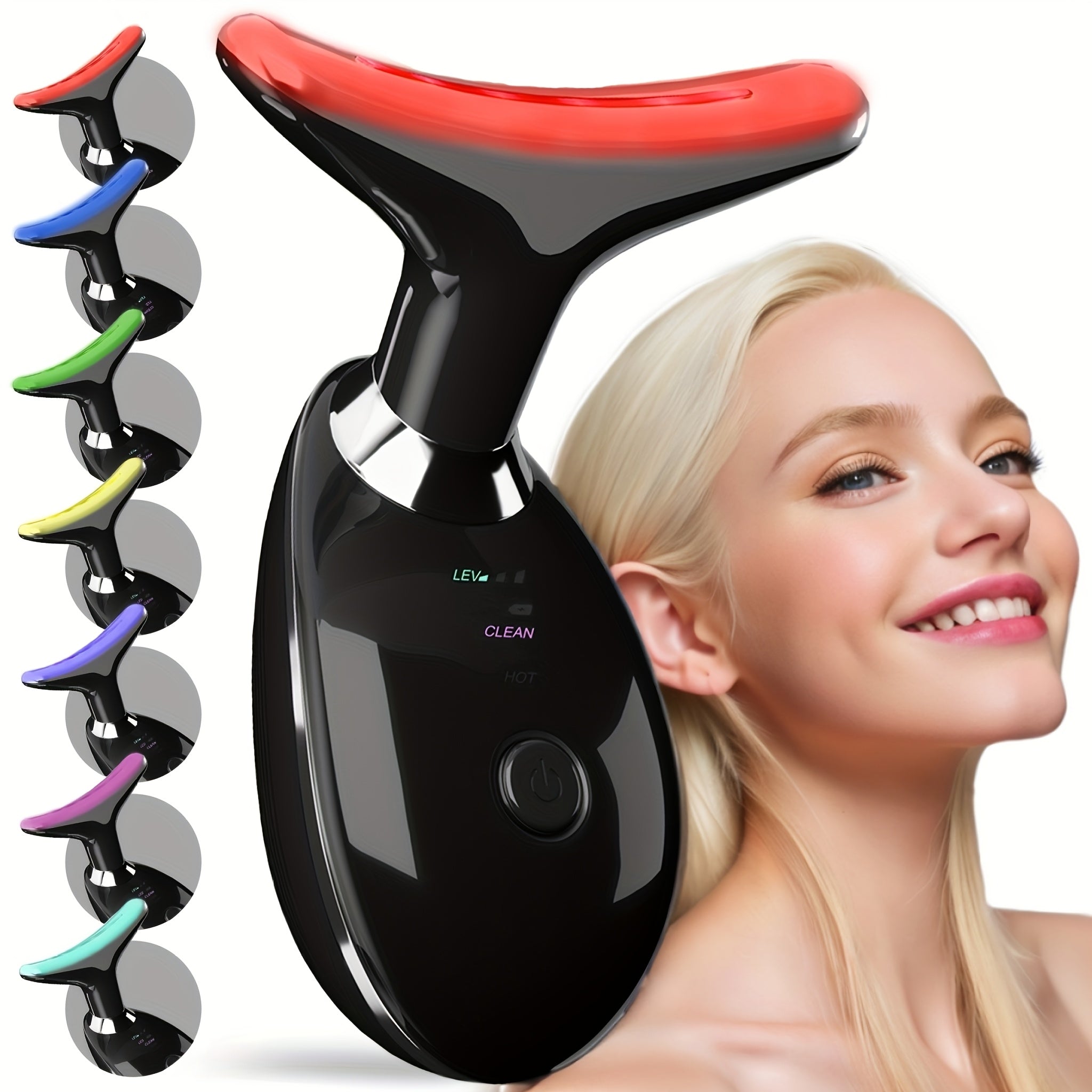 Qayta zaryadlanadigan vibratsiyali yuz va bo'yin massajeri, isitish funksiyasi bilan - uyda foydalanish uchun ixcham, ko'chma teri parvarishi qurilmasi, ayollar uchun ideal go'zallik sovg'asi.