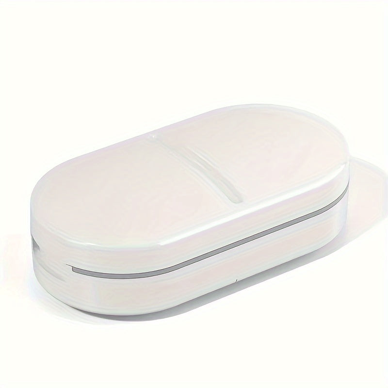Travel-Size 2-in-1 Pill Cutter and Box Silicone Steel Portable Medication Splitter