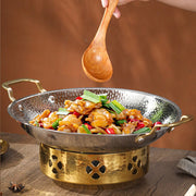Portativ Nikel qotishmasidan yasalgan Wok to'plami - Uyda va ochiq havoda pishirish uchun ideal, katta sig'im, tez issiqlik taqsimoti va oson tozalanadi.