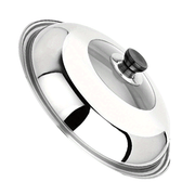 Stainless Steel Pot Lid with Glass Window for Woks and Pots Knob Steam Vent