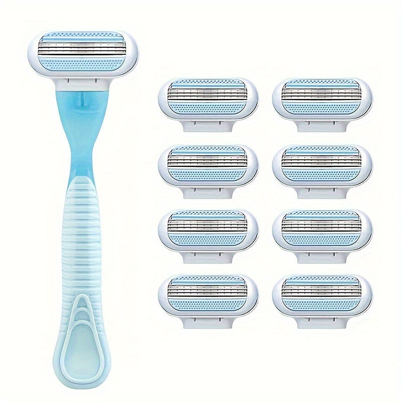 Women's Hypoallergenic Stainless Steel Bikini Razor with 3-Layer Blades Reusable Body Hair Removal