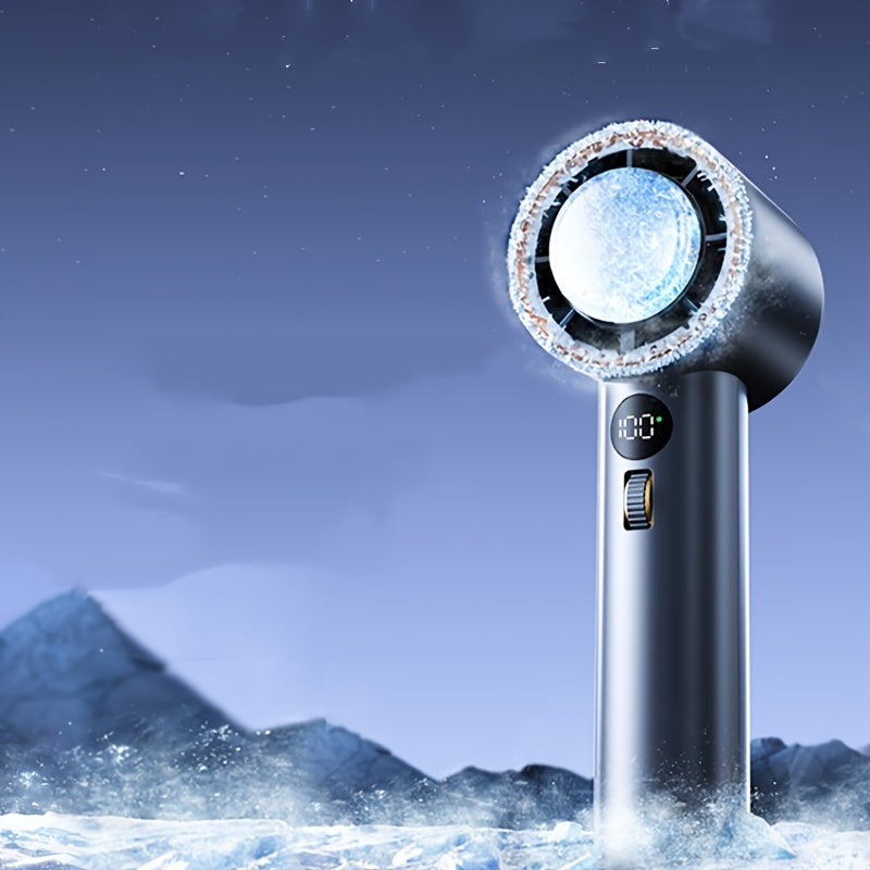 Portable Dual-Function Cooling Fan with USB Rechargeable Battery 10 Speeds Lightweight Desktop Handheld