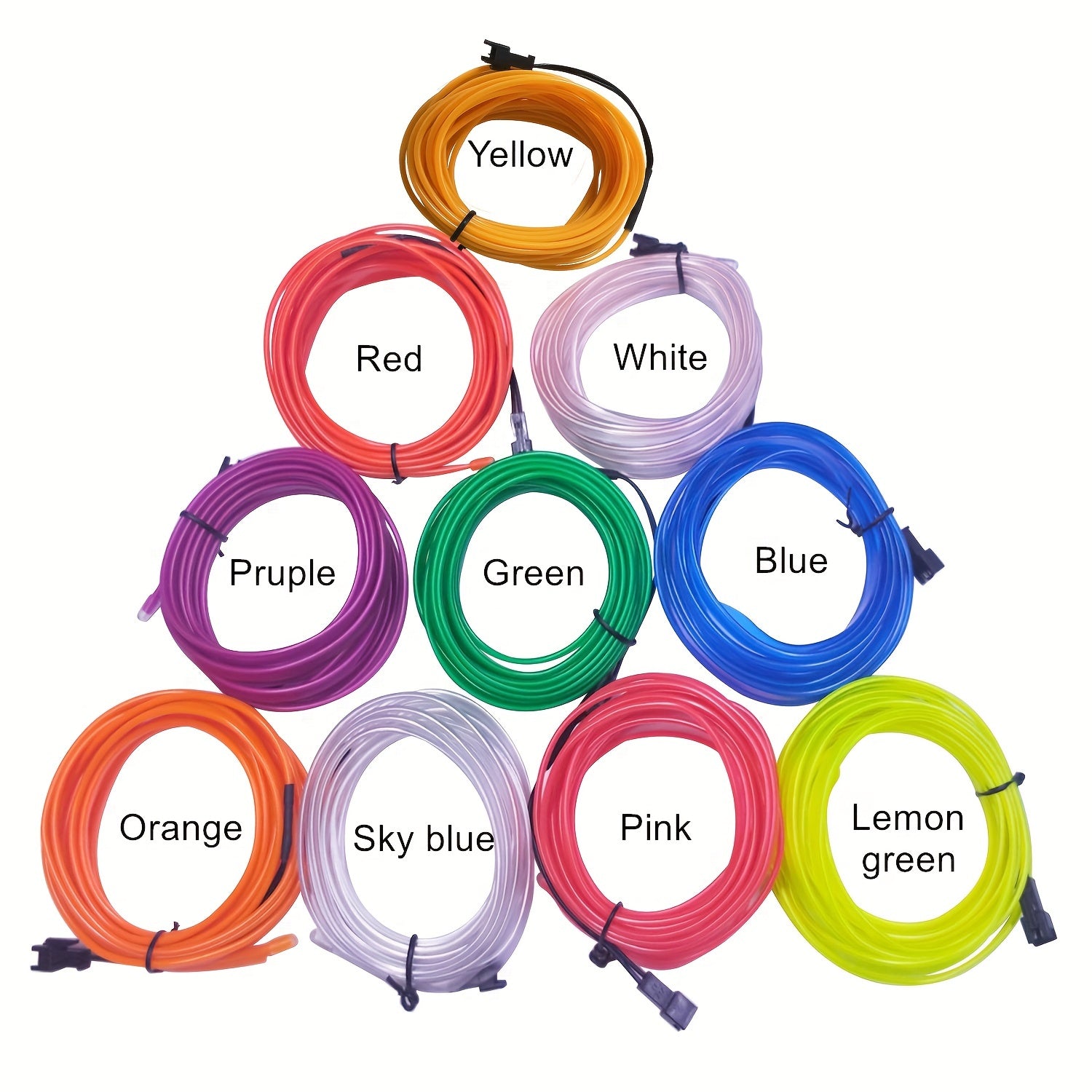 Tira de luces LED con batería de cable EL para decoraciones y fiestas DIY