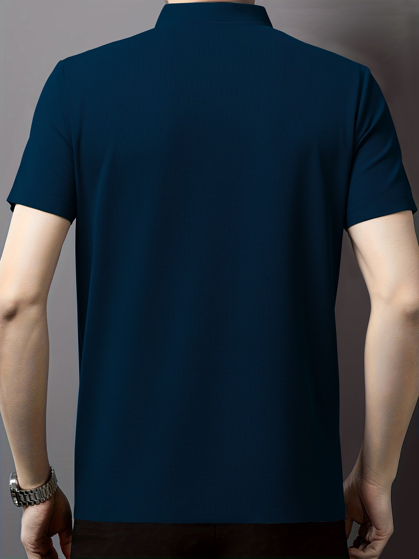 Men's Summer Polyester Golf Shirt with Striped Graphic Print Short Sleeve Casual Lapel