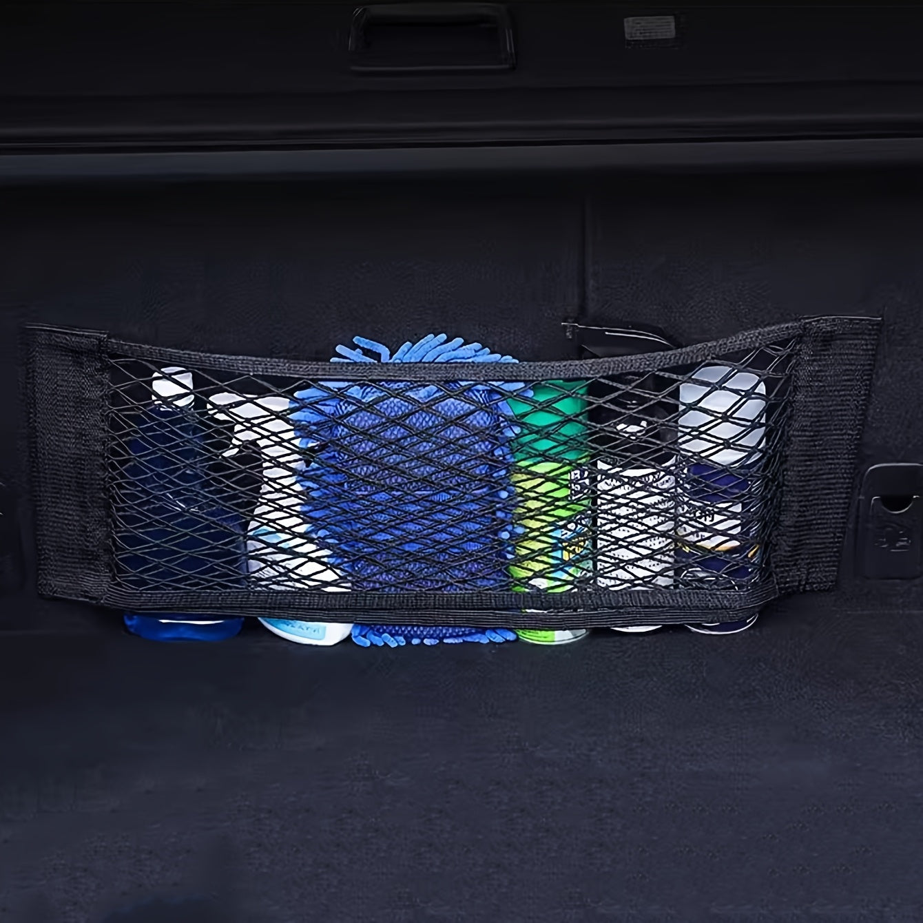Органайзер для багажника автомобиля из нейлона с черной сеткой и магнитной лентой для хранения в автомобиле