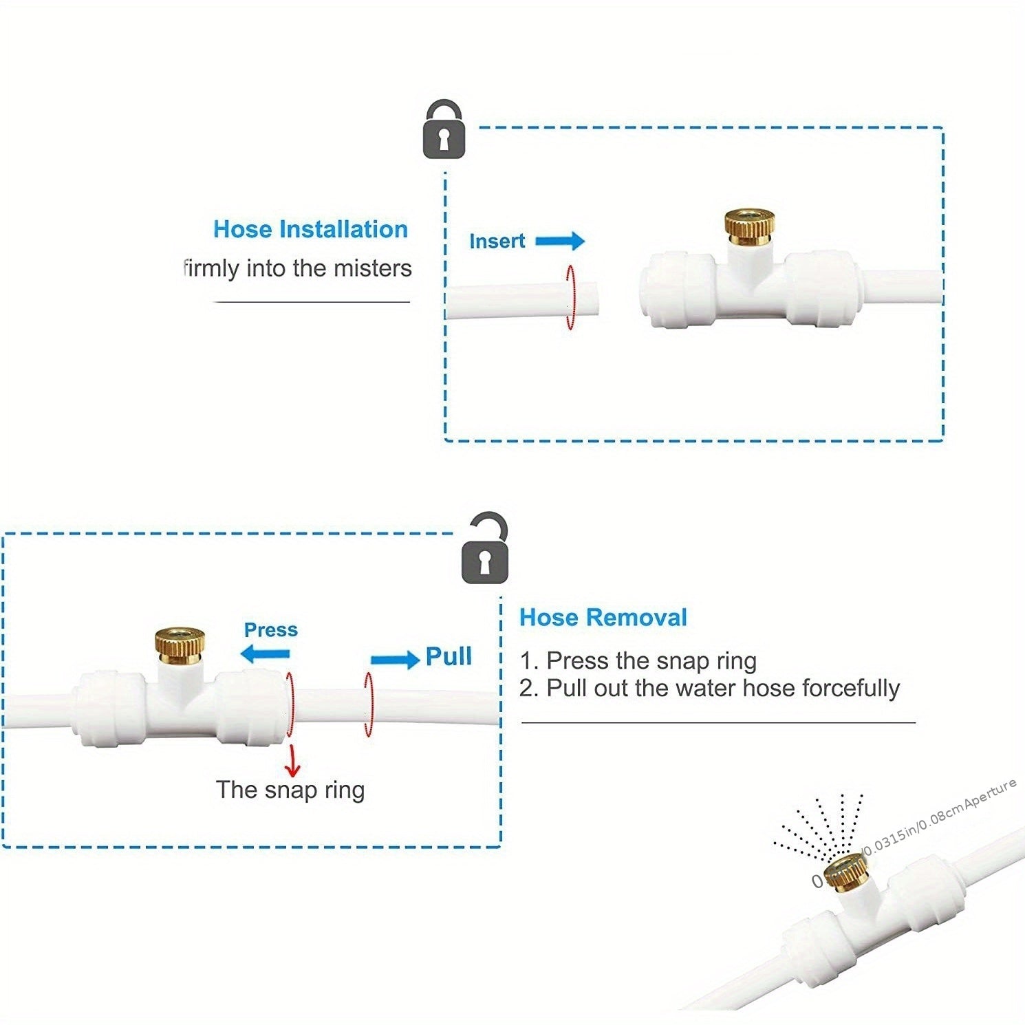 Outdoor Copper Cooling Mist System for Gardens Factories Vegetable Moisturizing