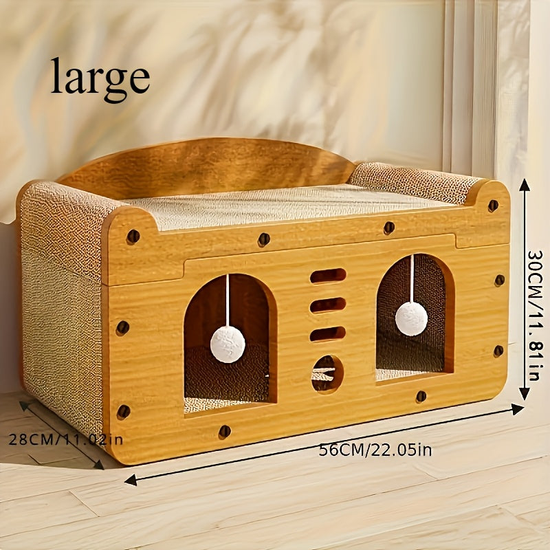 Hashamatli Katta Mushuk Qichish - O'yinchoqlar va Yotoq bilan Ko'p Darajali Mushuk Apartamenti, Barcha Mushuk O'lchamlari uchun Ideal, Mukammal Qish Sovg'asi.