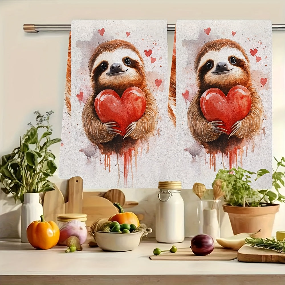 Valentine's Day Kitchen Towels Set of 2 Ultra Soft Absorbent Dish Hand Towels