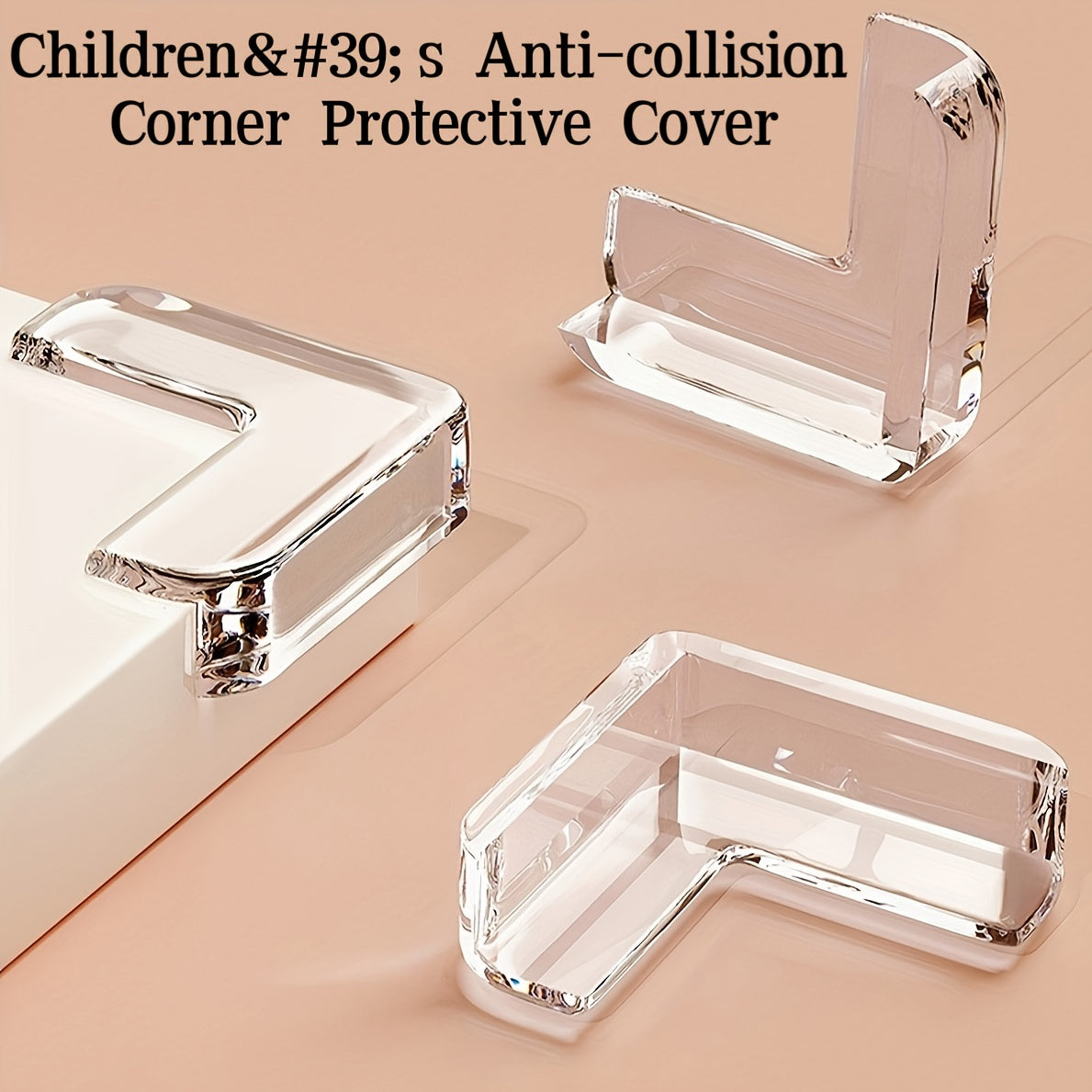 Set of 4 Transparent PVC Corner Guards for Furniture Edge Protection