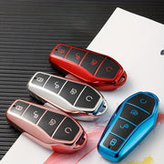 Universal Car Remote Key Fob Cover TPU Shell for EVs 4 Buttons Black