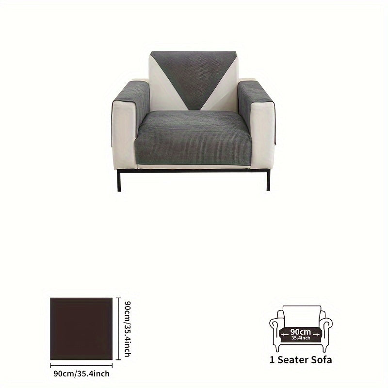 Chenille Sofa Cover Spill-Resistant Pet-Friendly Non-Slip Machine Washable Protector for Various Sofa Sizes