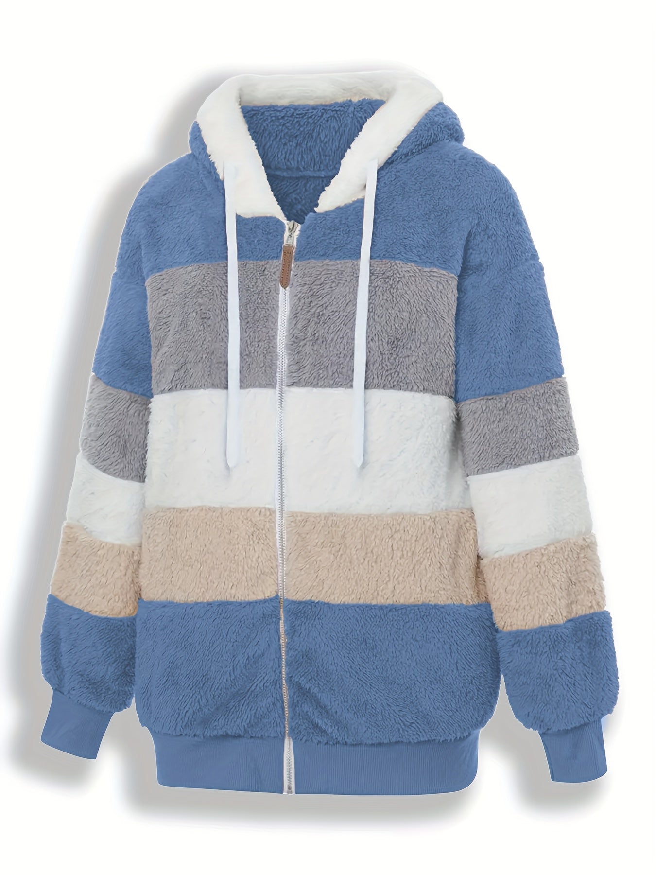 Women Winter Quilted Hooded Zipper Jacket with Pockets