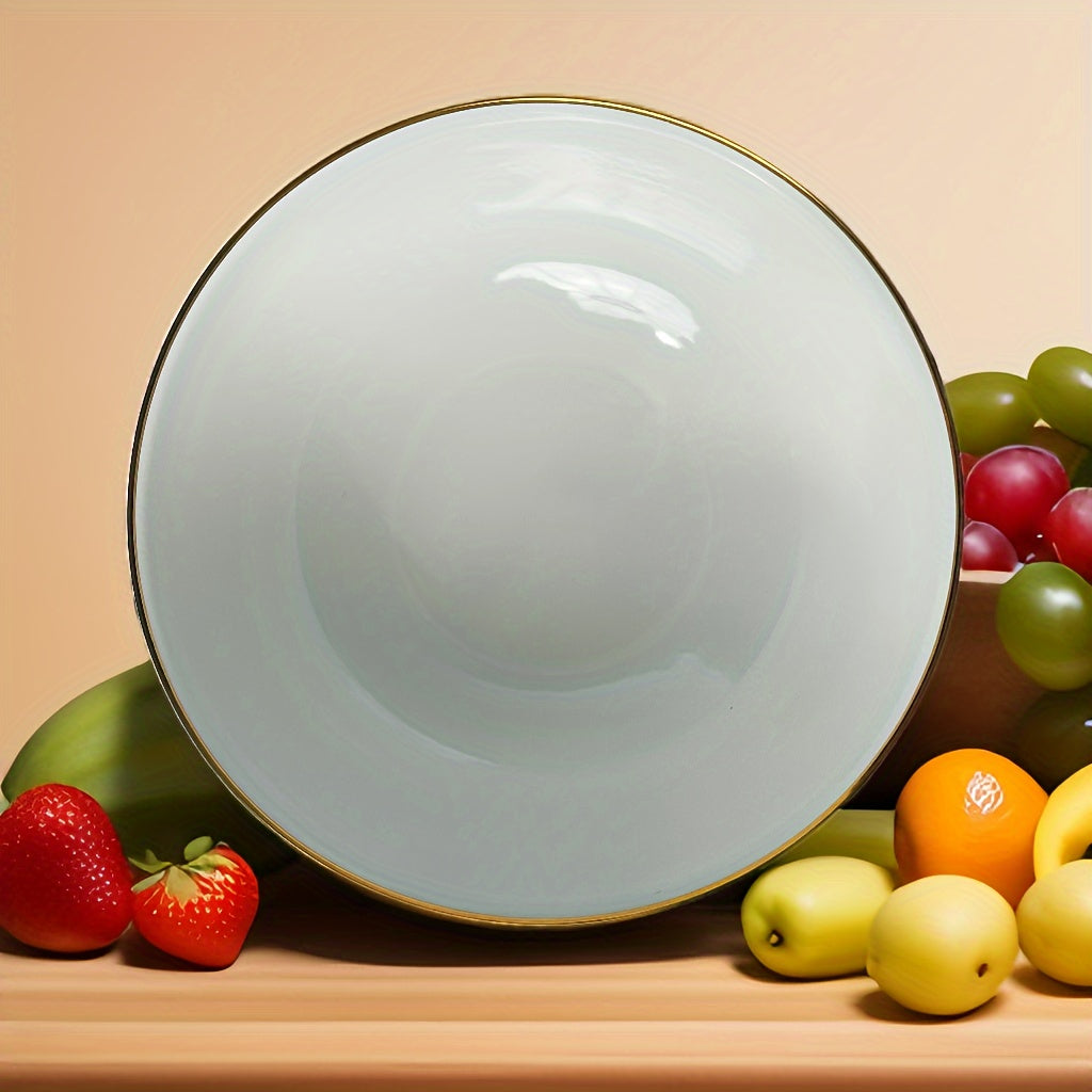 Enamel Mixing Bowl with Lid, Large Salad Basin for Kitchen and Dining