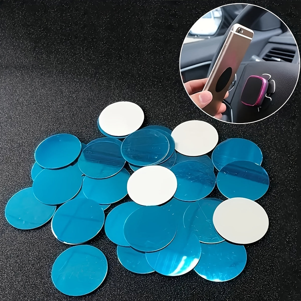 5 ta qora, kumush, temir telefon stendlari, magnitli, yutuvchi, 40mm