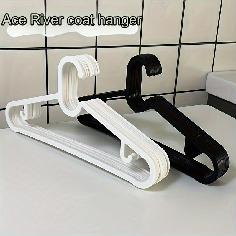 Juego de 5 o 10 perchas de plástico para ropa, antideslizantes, delgadas, para secar abrigos