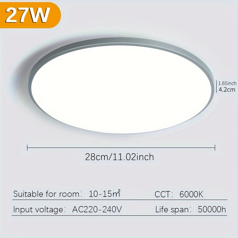 LED shift yoritgichi 18W, 27W va 36W o'lchamlarida mavjud, zamonaviy dizayn, yotoqxona, yashash xonasi, hammom va balkon uchun mos, ingichka ko'p rangli variantlarda keladi.
