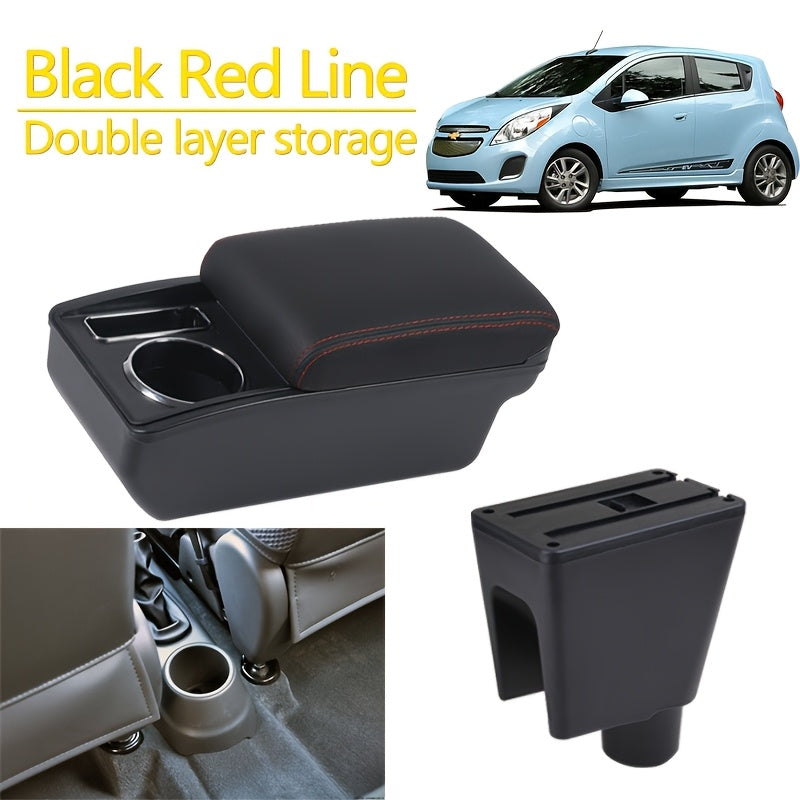 Car Interior Black Armrest Center Console Storage Cup Holder Durable ABS