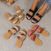 Women's Summer Polyurethane Slip-On Open Toe Slides