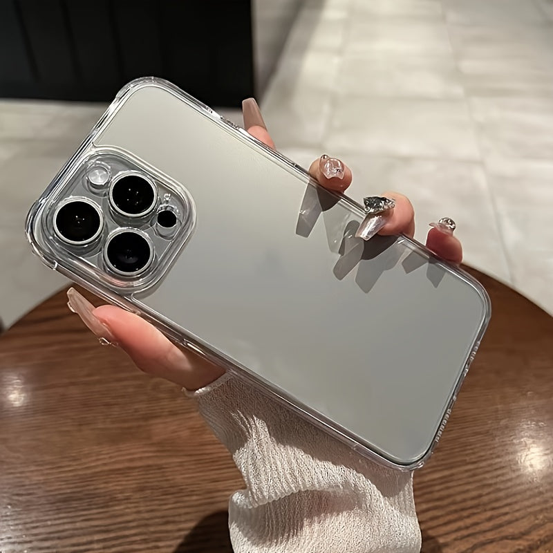 Transparent TPU Phone Case for iPhone 11 12 13 14 15 16 Pro Max with Lens Protection
