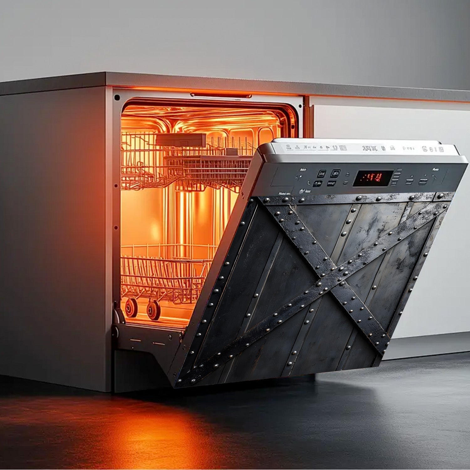 Sanoat vintli temir eshik magnit qopqog'i, suv o'tkazmaydigan, issiqlikka chidamli 58.5x65cm